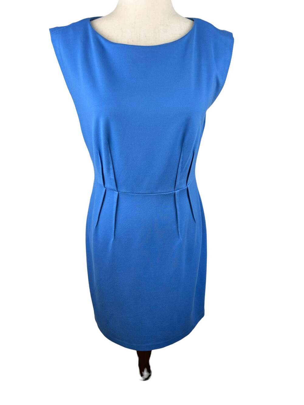 Loft Periwinkle Blue Pleated Waist Sleeveless Sheath Dress Size 8